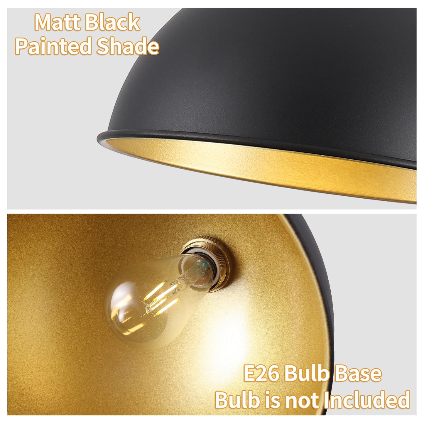 Febeleven Farmhouse Black Pendant Light With 2-Lights  11.81 Dome Pendant Lights Fixtures Modern Adjustable Hanging Lighting For Kitchen Island Dining Room And Foyer
