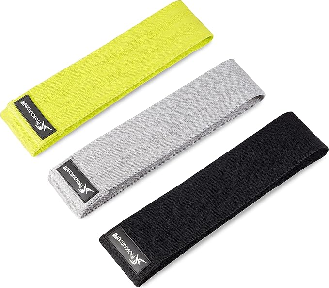 ProsourceFit Fabric Loop Resistance Bands Set with Anti-Slip Grip, Mini Workout Bands for Fitness Training to Tone Legs, G...
