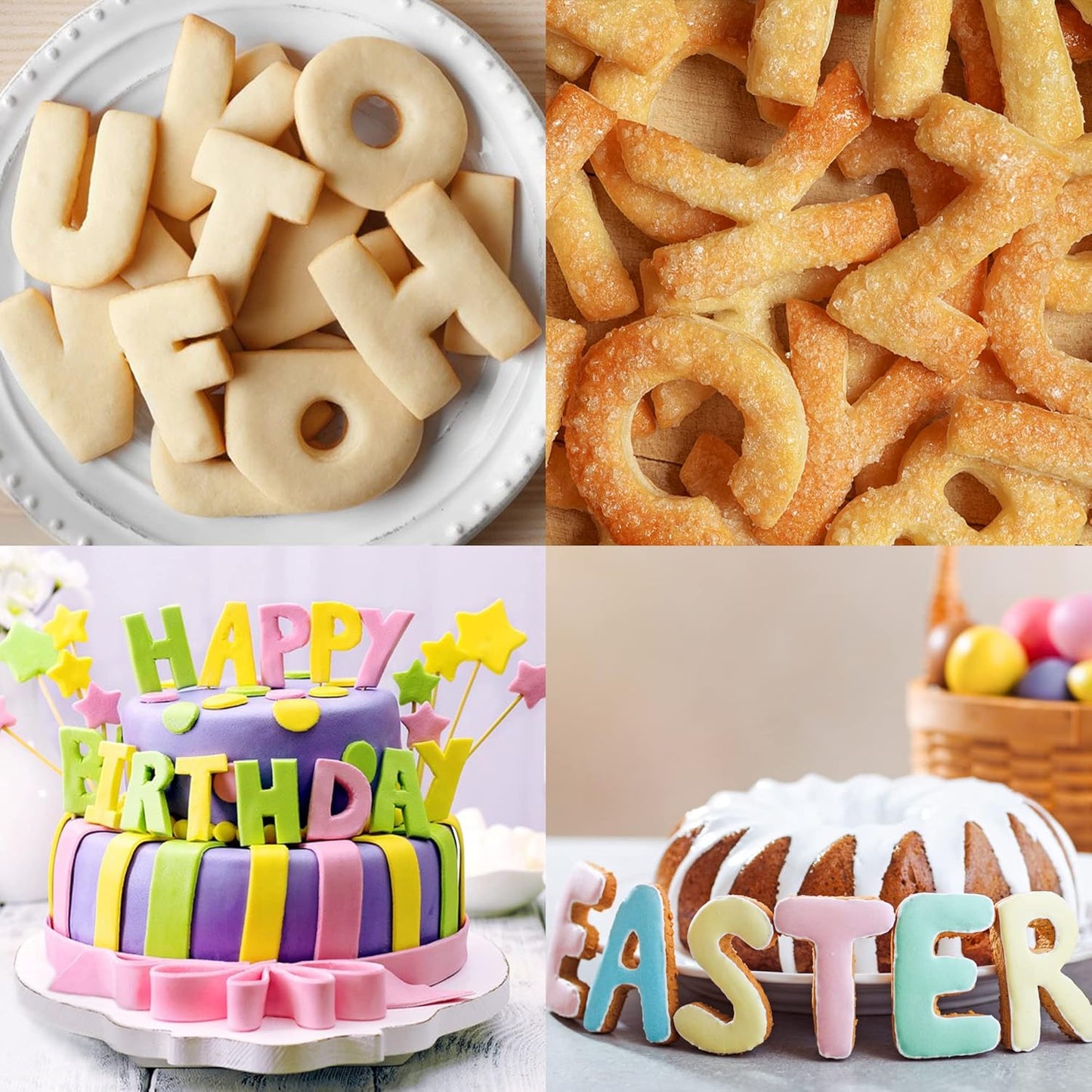 26PCS Alphabet Letters Cookie Cutters Set, DIY Alphabet Cake&Cookie, Stainless Steel Cookie Cutters for Baking, Letters Shaped Baking Tool for Homemaking Biscuits, Cookie, Dough