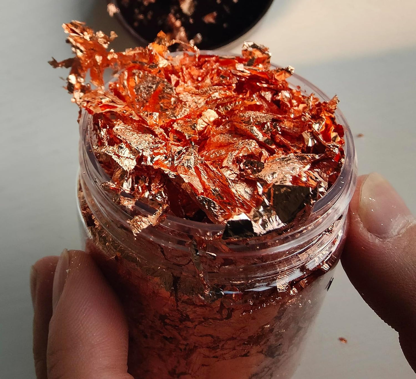 Gilding Flakes,Gold Foil Flakes for Resin,Blue Red Purple Pink Metallic Foil Flakes for Resin Jewelry Making,Nails,Painting Art,Crafts and Slime (Copper)
