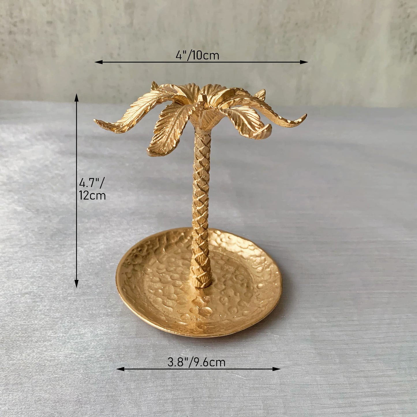 Metal Ring Dish Holder for Jewelry, Coconut Tree Jewelry Dish Ring Holder, Trinket Dish Jewelry Organizer for Dresser Christmas