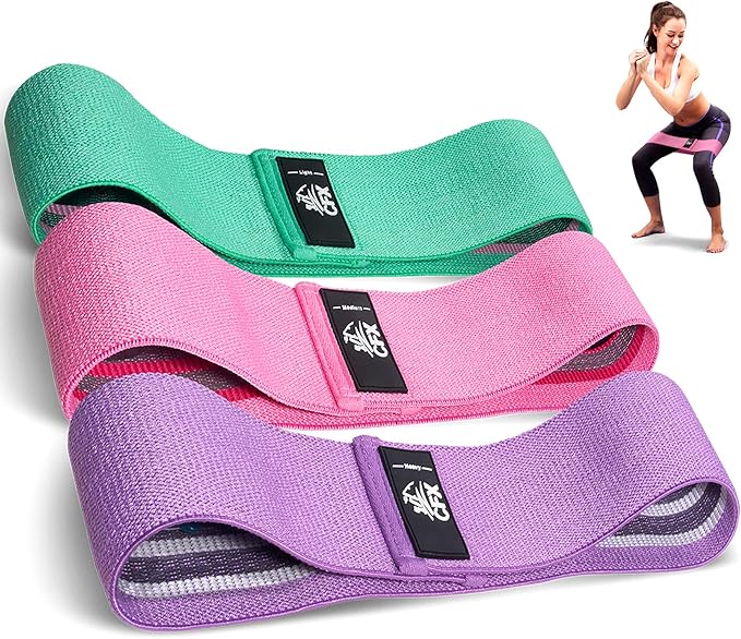CFX Resistance Bands Set, Exercise Bands with Non-Slip Design for HIPS & Glutes, 3 Levels Workout Bands for Women and Men,...