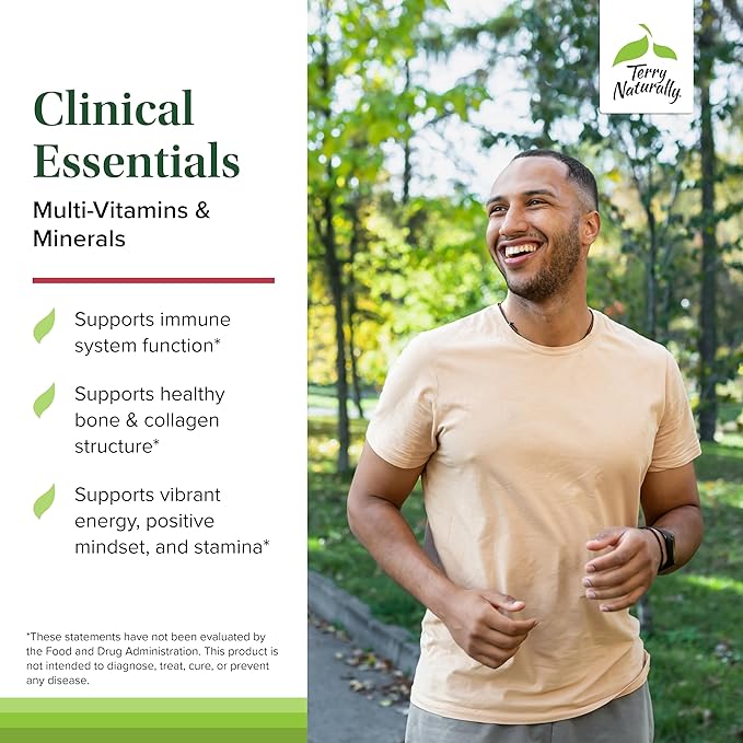 Terry Naturally Clinical Essentials - Supplement to Aid Bone, Cardiovascular & Immune Health - Supplement with Chelated Minerals - Supplement with B-Vitamins & Vitamin C - 120 Tablets (Pack of 2)