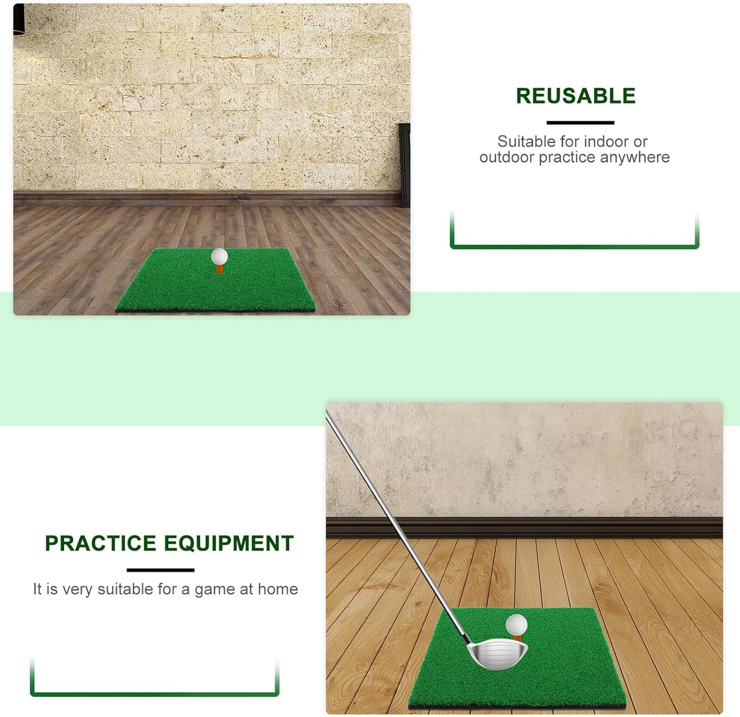 Alipis Portable Golf Practice Mat Realistic Turf Training Pad for Indoor Outdoor Backyard Use Non-Slip Hitting Surface Simulates Fairway for Driving Chipping Putting