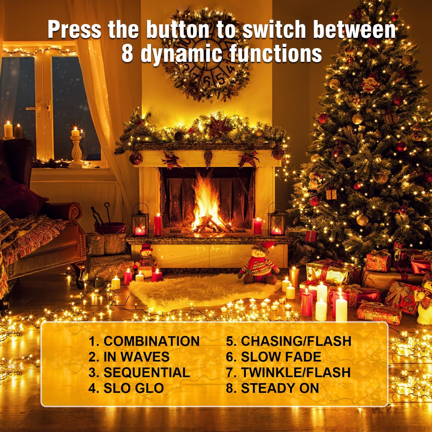 Nisocy 200 Led Christmas Connectable String Lights Outdoor Waterproof - Warm White Fairy Lights With Plug  Tree Lights For Patio  Garden  Bedroom  Wedding  Party  Decor (66Ft)