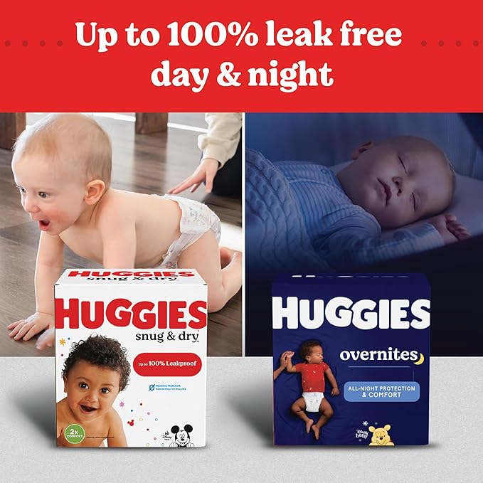 Huggies Size 5 Diapers, Snug & Dry Baby Diapers, Size 5 (27+ lbs), 156 Count (2 Packs of 78), Packaging May Vary