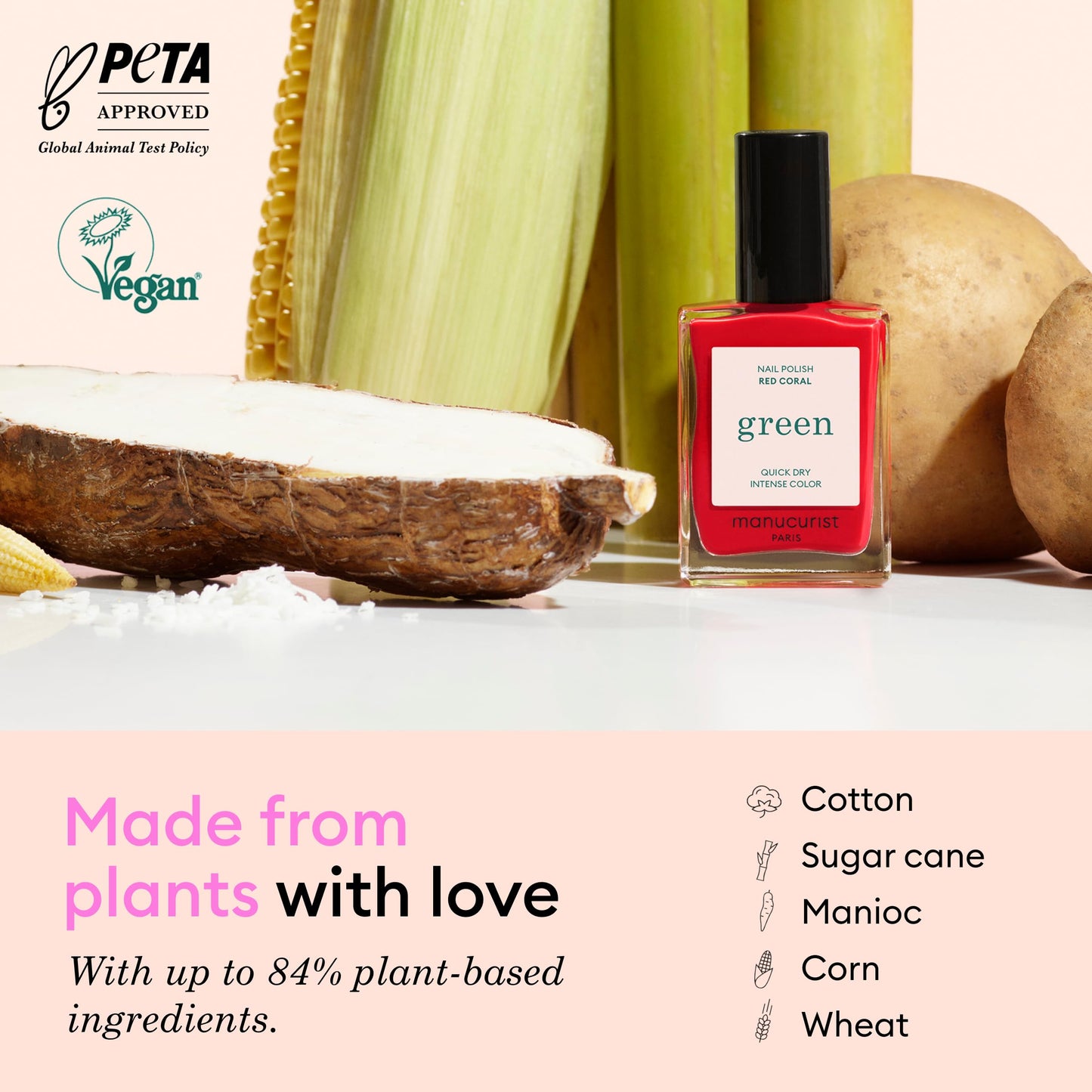 Manucurist  Green Nail Polish Beige  Natural Classic Nail Polish 9-Free  Vegan and Plant-Based Nail Polish (83%)  Manicure & Nai