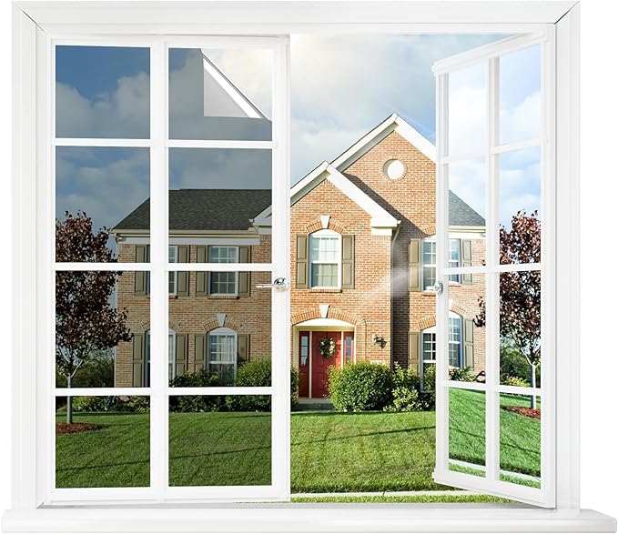 rabbitgoo Window Tint for Home One Way Privacy Window Film See Out Not in Heat UV Blocking Reflective Removable Static Cling Mirror Decorative House Glass Covering, Silver,17.5 Inch X 6.5 Feet
