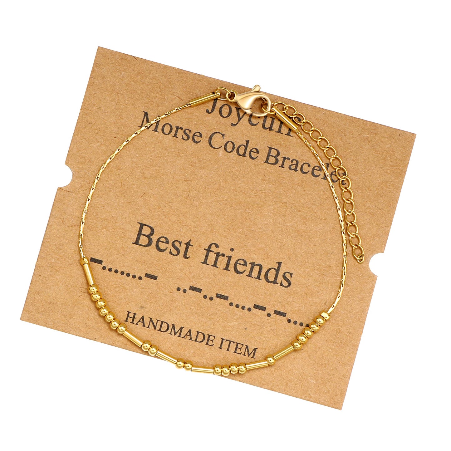 JoycuFF Best Friends Morse Code Bracelets for Women Inspirational Birthday Mother 's Day Christmas Gifts for Friend BFF Gold Bea