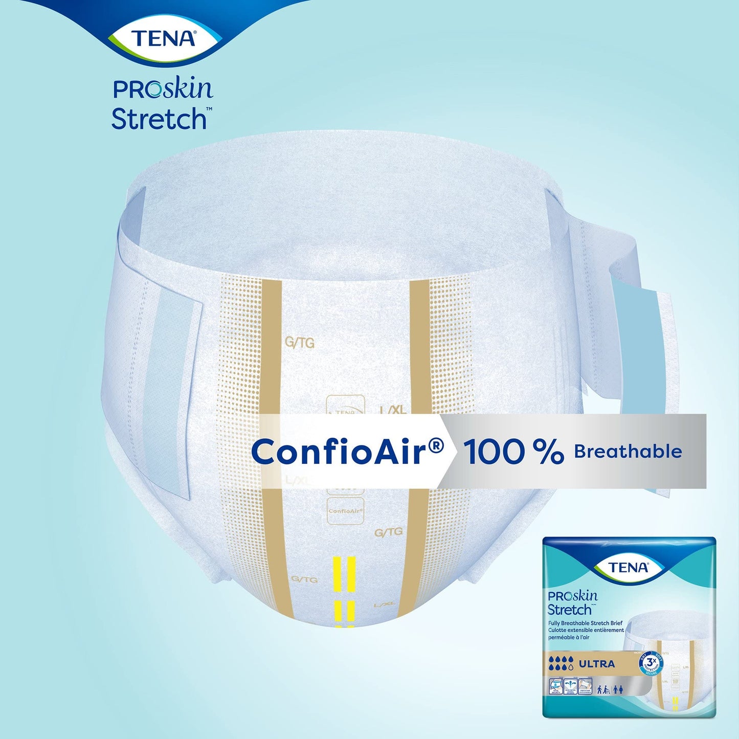 TENA Stretch Ultra Briefs, Incontinence, Disposable, Heavy Absorbency, Large/XL, 36 Count, 1 Pack