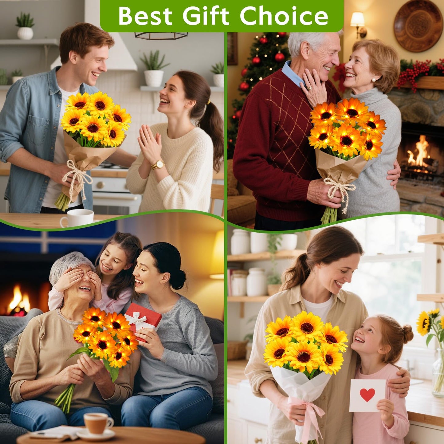 Solar Sunflower Lights Outdoor Garden Decor  Solar Flowers Lights With 18 Sunflowers  Waterproof Fall Decor Stake Decorative Light Auto On/Off For Garden Yard Patio Backyard  Gift For Women (3 Pack)
