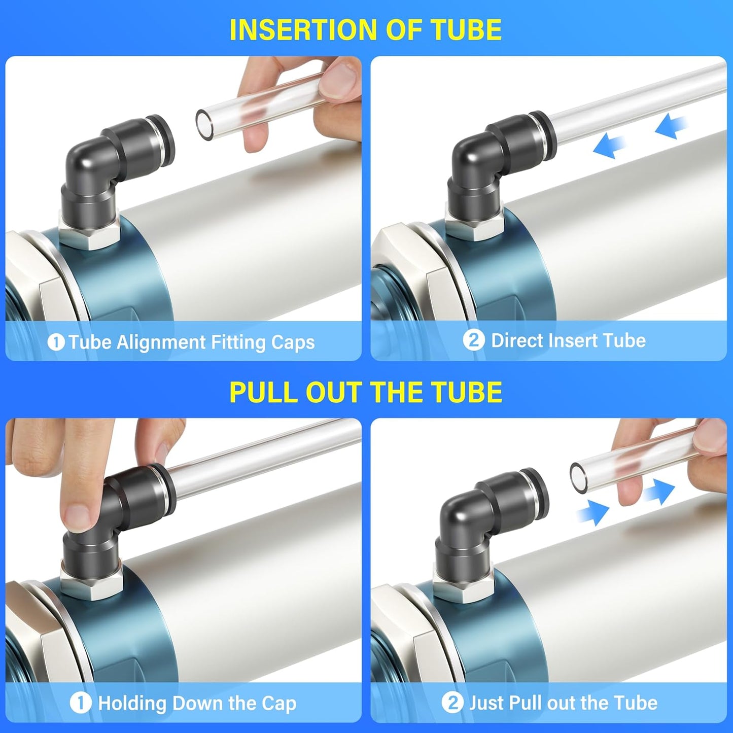 TAILONZ PNEUMATIC Elbow and Straight Combination 1/4 Inch Tube OD x 1/4 Inch NPT Thread Push to Connect Fittings PC-1/4-N2+PL-1/4-N2(Pack of 30)