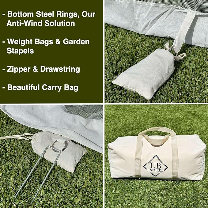 Mosquito Net for Umbrella 11 FT | Large Sizes & Fabric Designed for Outdoors | Insect House Screen Netting for Patio, Porch & Garden Terrace | Outside Canopy Bug & Fly Protection Enclosure