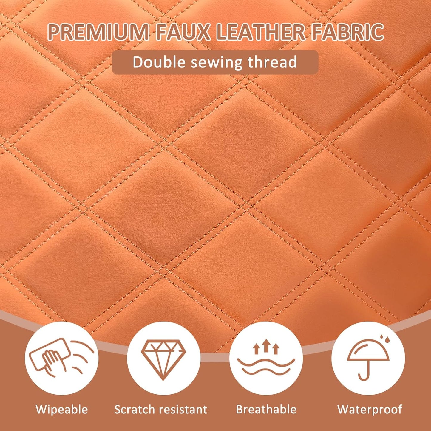 Golf Cart Seat Cover for Club Car Precedent Ordinary Front Seat Cushion, Thick Vinyl Leather Custom Diamond Comfortable, Adjustable Straps and Retractable Buckle/No Nails Required (Black&Brown)