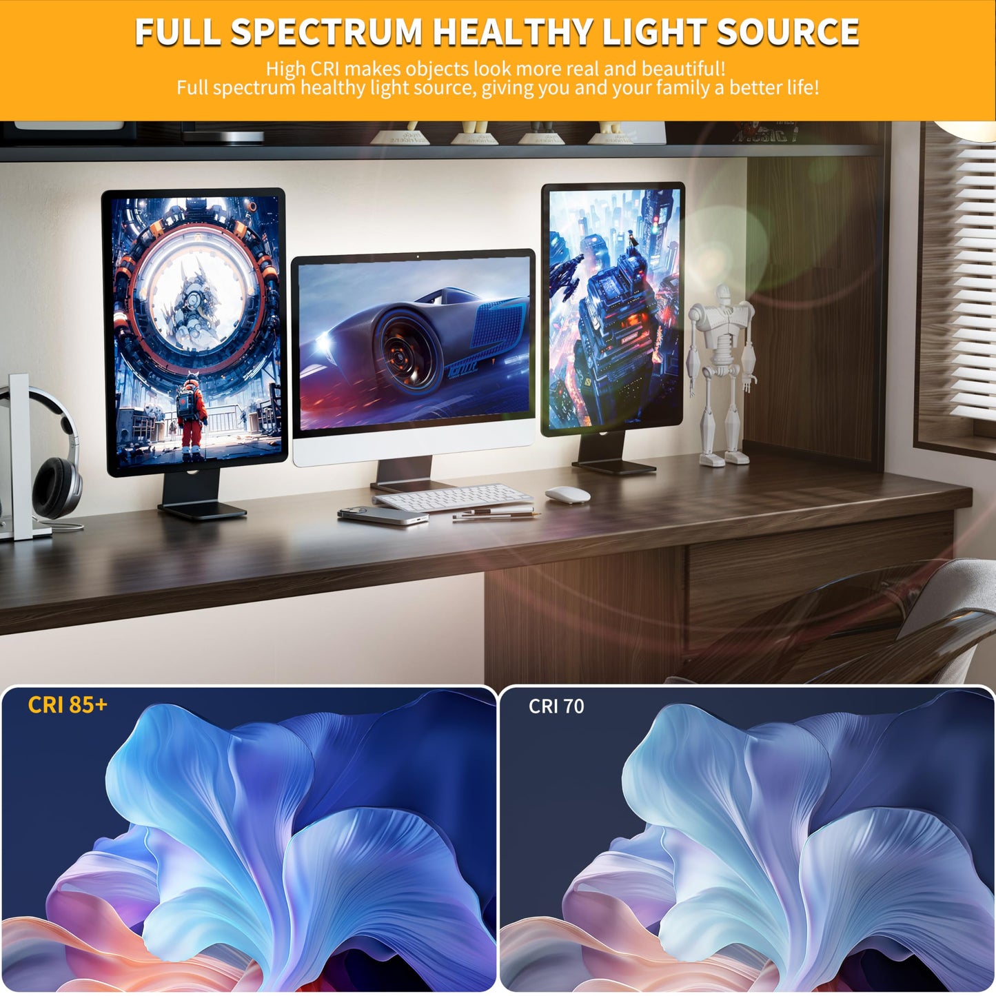 PAUTIX USB LED Strip Light, 6.56ft, 640 LEDs, Dimmable, 6000K Daylight White, Plastic, Model SW320F008W05-CO