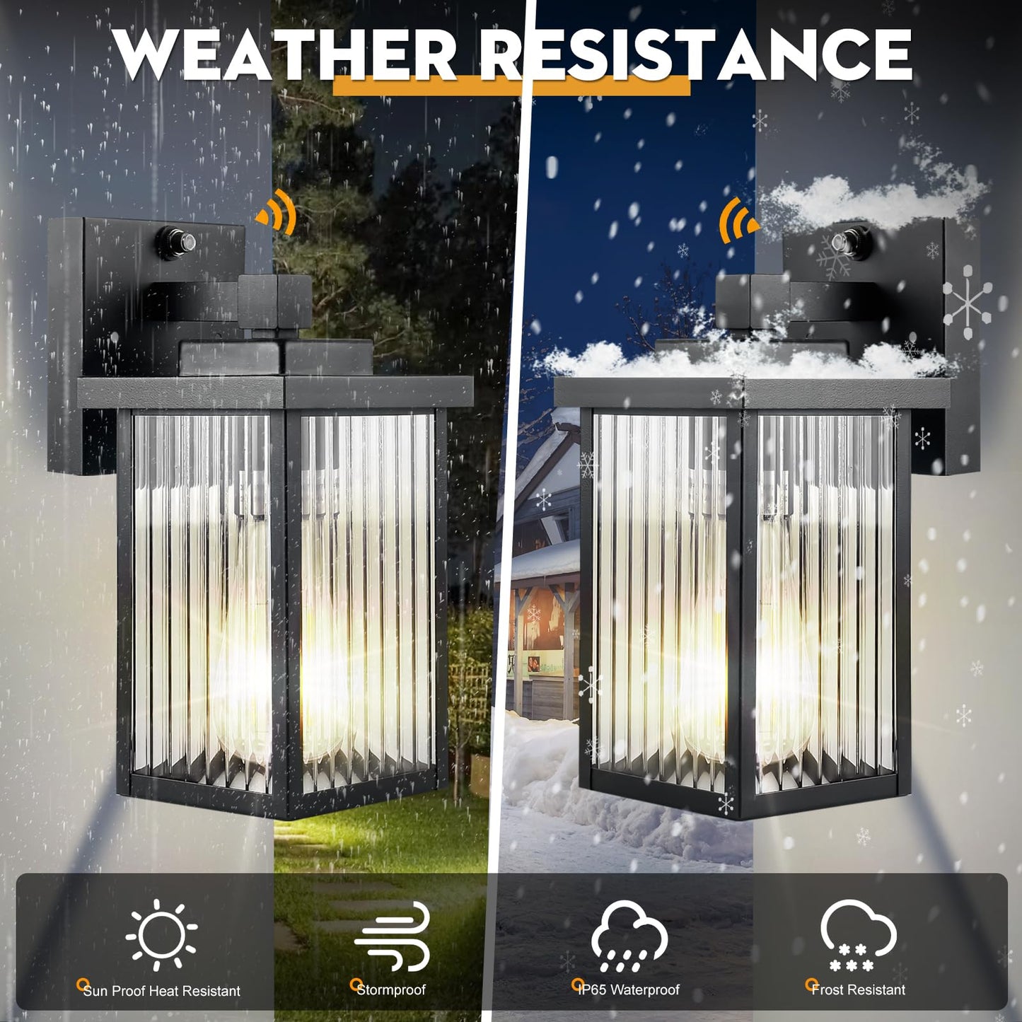 Hameso 2-Pack Outdoor Wall Lights For House Exterior  Dusk To Dawn Porch Lights Outdoor  Waterproof Matte Black Front Door Light Fixture & Garage Lighting With Wall Mount Sconce