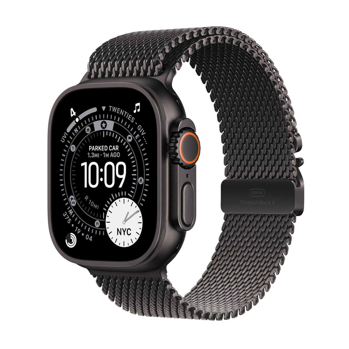 Apple Watch Ultra 3 [GPS + Cellular 49mm] Running & Multisport Smartwatch w/Rugged Titanium Case w/Black Titanium Milanese Loop