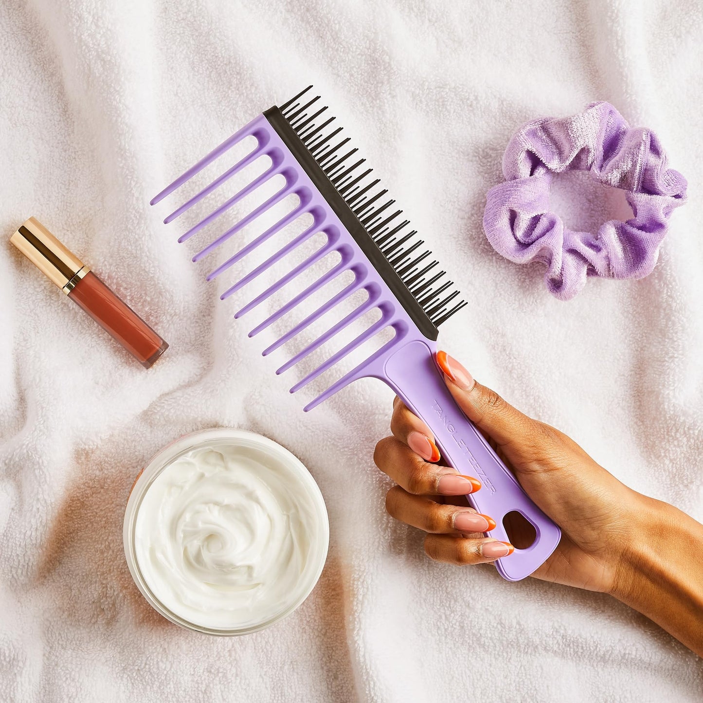 Tangle Teezer The Wide Tooth Comb for Curly Hair, Double-Sided Detangling Comb for All Hair Types, Wet and Dry Detangling, Lilac