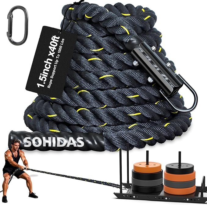 SOHIDAS Weight Sled Rope Workout Sled Pulling Rope, Sled Push Gym Equipment Rope for Weight Sleds for Training, Tire Pulli...