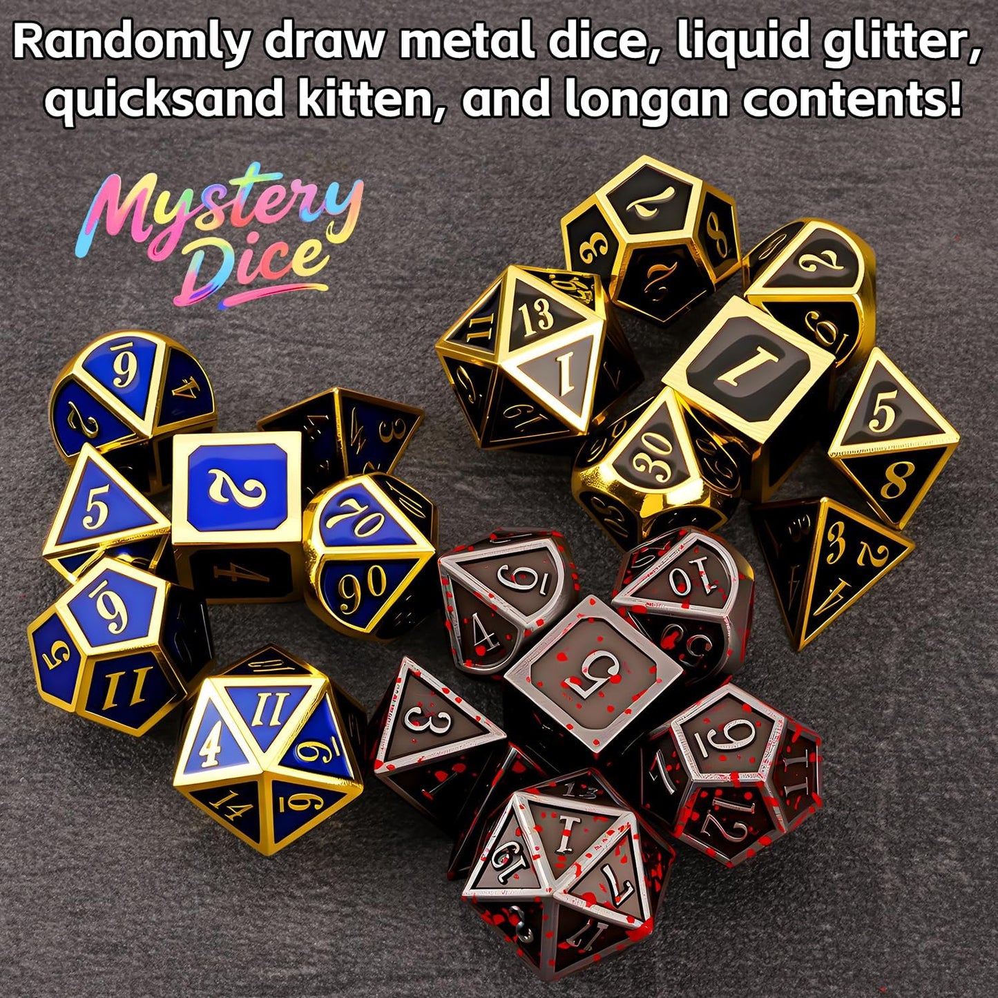 Coyeekn Mystery Dice Set - DND Dice Set - Polyhedral Dice, Dice Goblin, RPG Dice Set, Suitable for Role Playing, Table Games(Mystery Pack of 6)