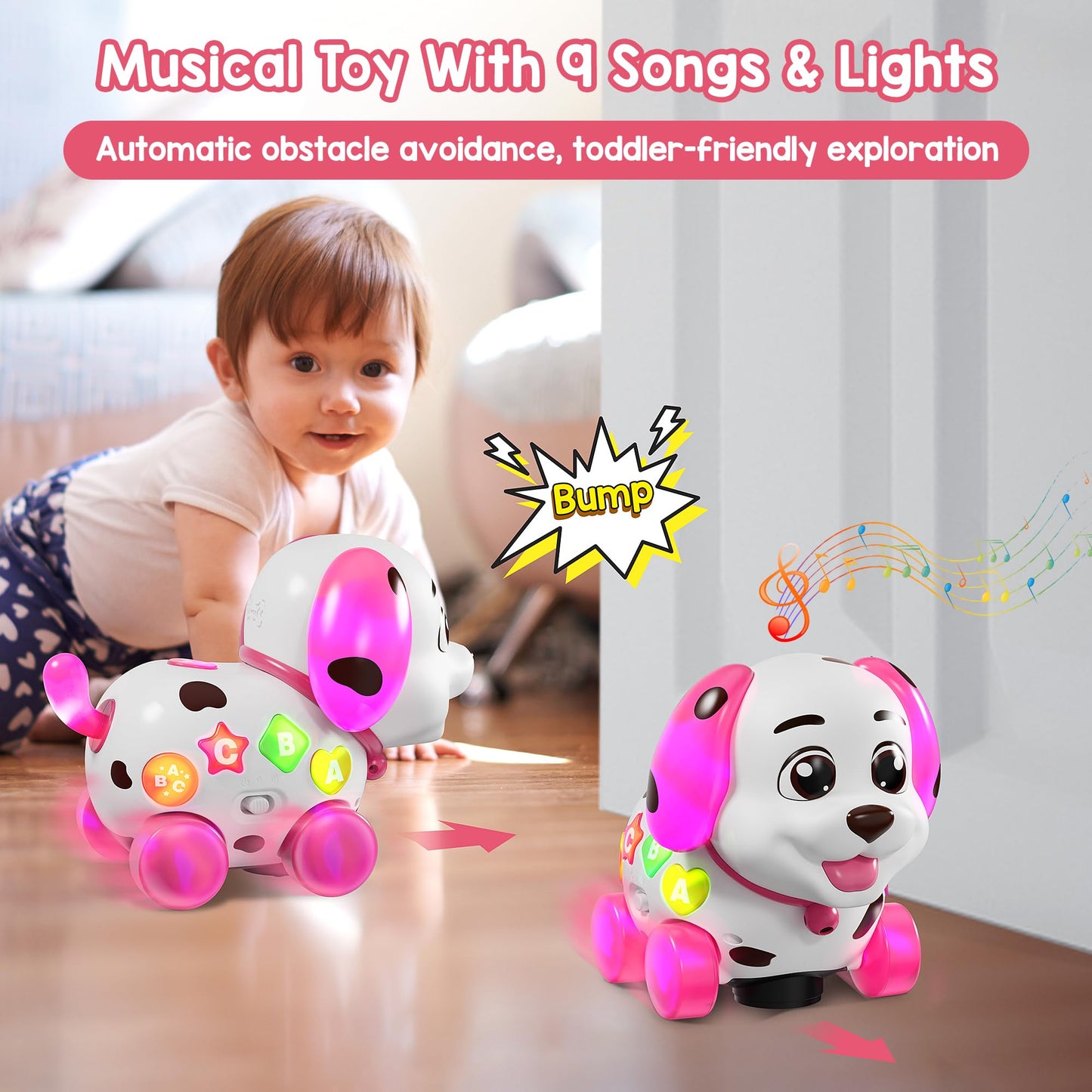 Musical Toys for 1 Year Old Girl Gifts, Baby Toy 6-12-18 Months, First 1st Birthday Girl Boy Gifts for 1 Year Old Boy Toy, Bilingual Learning Educational Puppy for 7 8 9 10 Months Presents