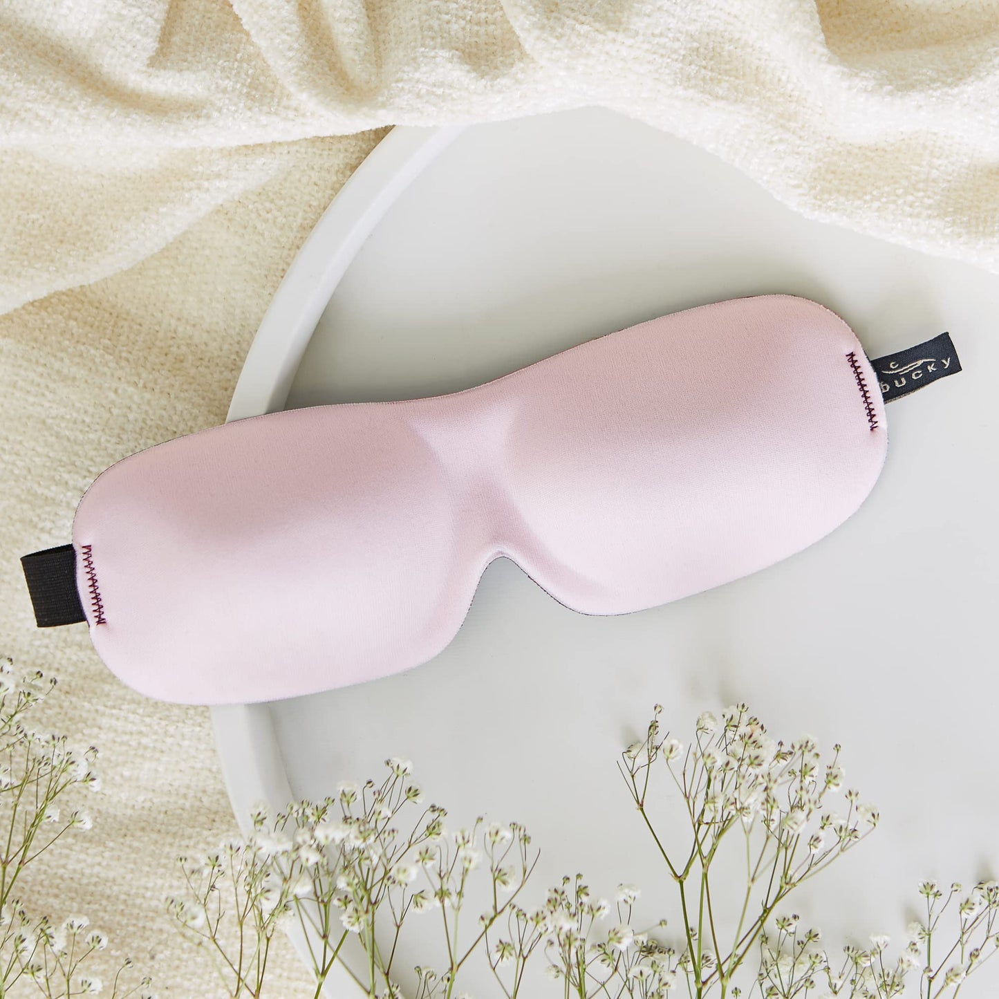 Bucky 40 Blinks No Pressure Solid Eye Mask for Sleep & Travel, Peony Pink, One Size