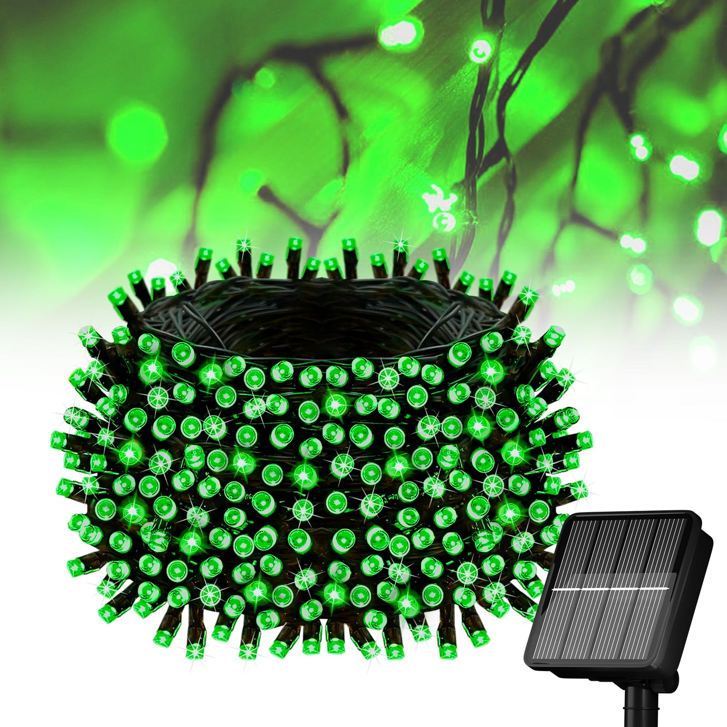 Solar String Lights For Outside  39Ft 100 Led Solar String Lights Outdoor With 8 Modes Solar Lights For Outside Waterproof For Yard  Fence Balcony  Party Christmas Tree Decorations (Green)