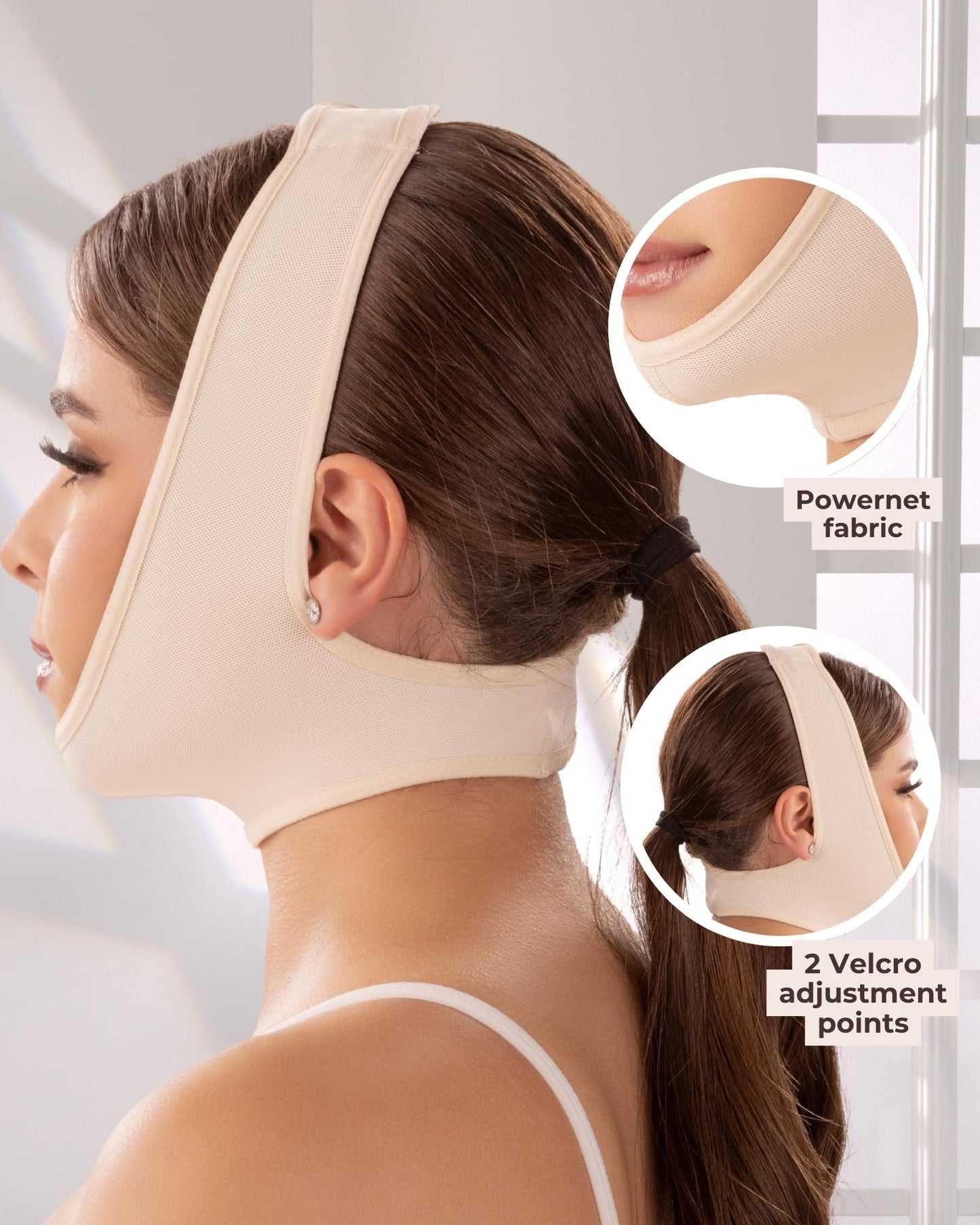 SHAPE CONCEPT Mentonera 318 Powernet Chin Strap for Sleeping Double Chin Reducer High Compression Face Lift Support