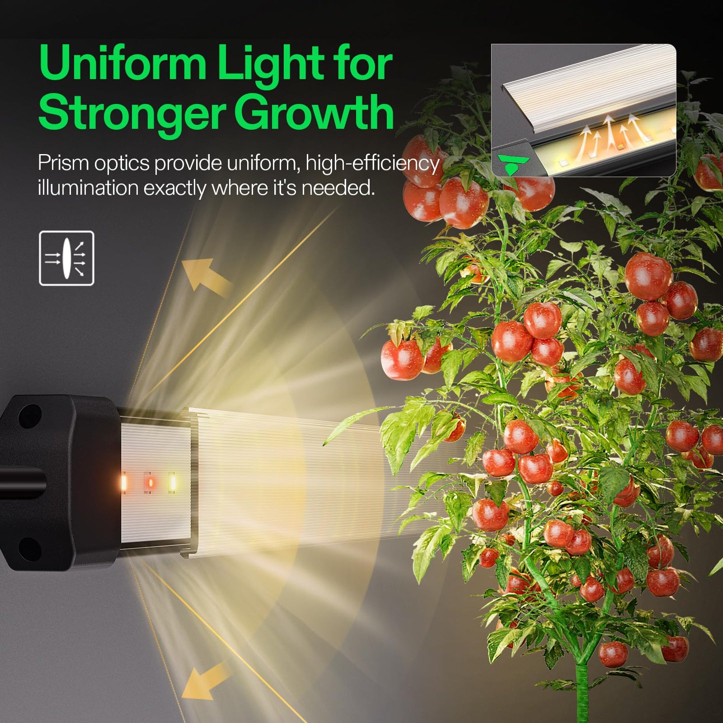 Vivosun Lumaray Led Grow Light Bars 16 (8-Bar)  Full Spectrum Side Lighting With 60% Red Light Up To 25% Yields For Grow Tents  Greenhouses  Magnet Reliability Upgraded  Sgs Compatible