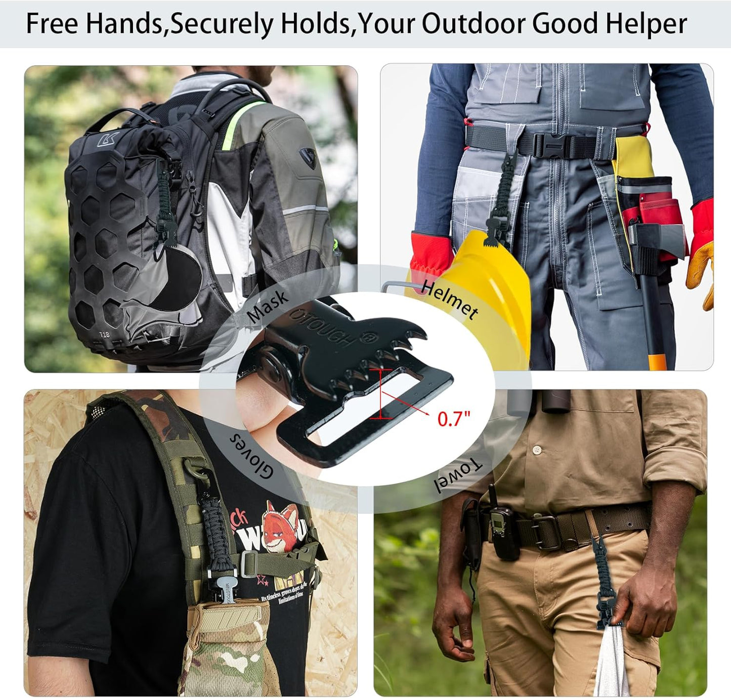 MELOTOUGH Glove Clips Tactical Glove Clip Paracord Work Glove Clip Holder with 2 Alligator Clips for Tactical Backpack,Tool Belt,Outdoor Accessory