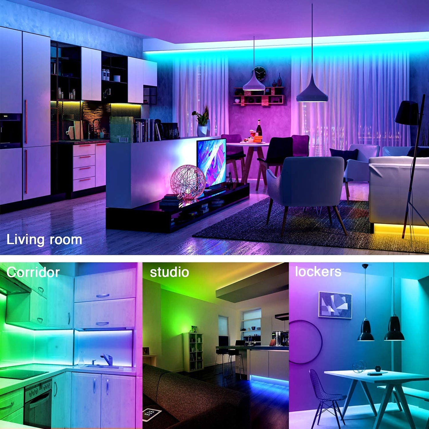 Dalattin Led Strip Lights 200Ft, Bluetooth Control, Color Changing, Music Sync, Multicolor, Vinyl Material, Aacf0241520W-Jaus0