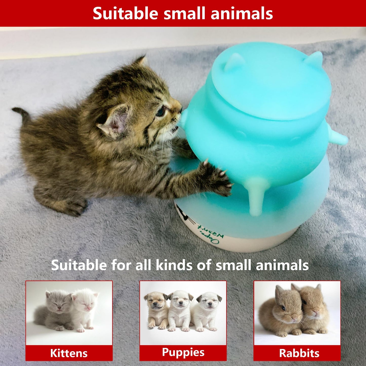 Puppy Bottle, Kitten Bottle, Multiple Puppy Kitten (Blue)
