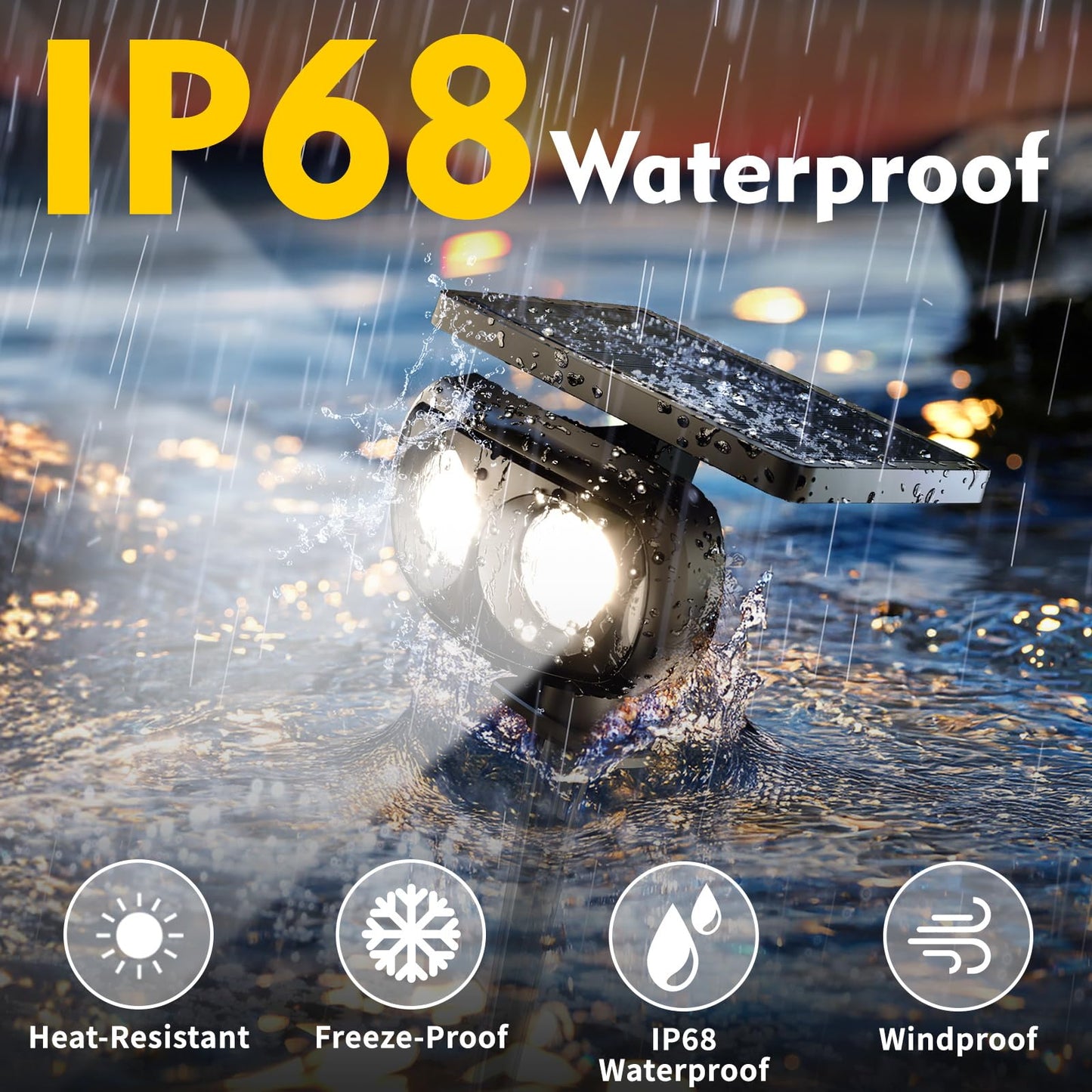 Mofoyeah Solar Spot Lights Outdoor Waterproof Ip68  Super Bright Led Landscape Lighting With 9 Colors 3 Brightness Fixable Colors For Yard Pathway Garden House Lawn