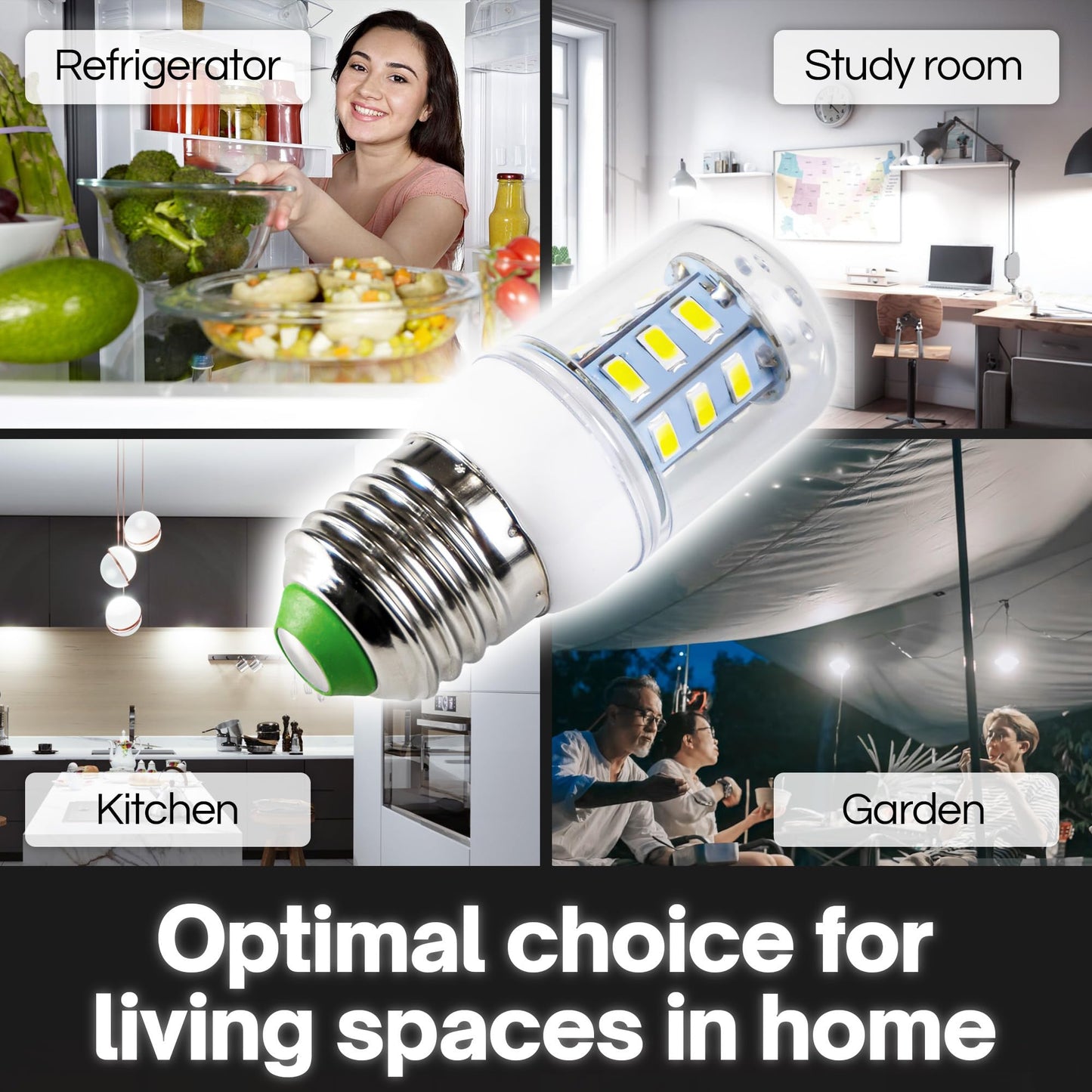 For Frigidaire Light Bulb Replacement Kei D34L Refrigerator Bulb Led Refrigerator Light Bulb Ac100-265V 3.5W Light Bulbs For Kenmore Kel 3418L Home Improvement E26 Base Not E17&E12 Base (2Pcs)