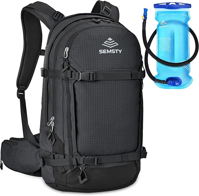 Semsty Ski and Snowboard Hydration Backpack - Cold-Weather Winter - 2L Water Reservoir and Insulated Harness