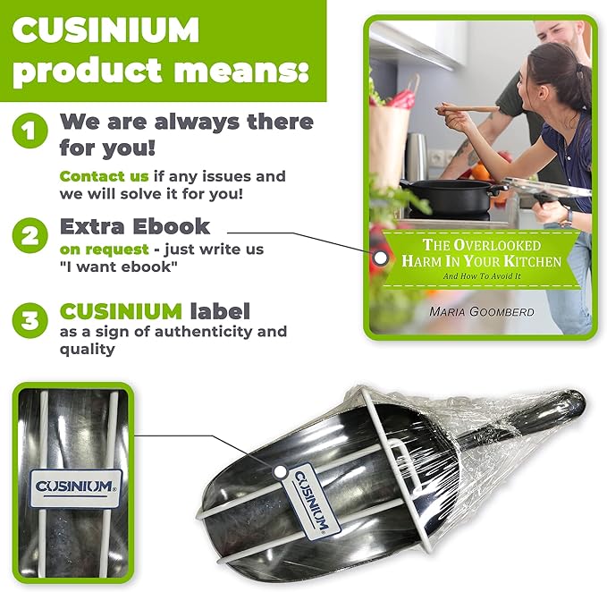 CUSINIUM 24 oz Aluminum Ice Scoop with Holder