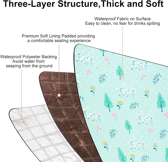 ICOSY Picnic Blankets Beach Blanket, Waterproof Outdoor Blanket Sandproof Picnic Camping Mat Camping Essentials 78" x 59"
