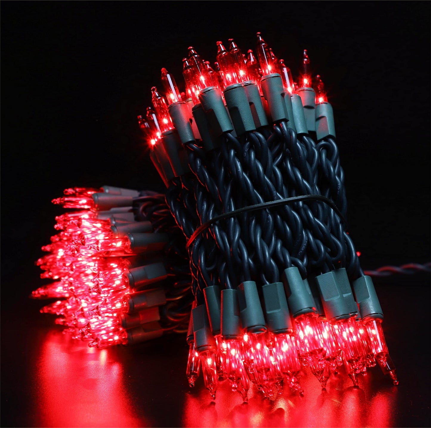 Glownova Green Wire Red Incandescent Bulb 300 Mini String Lights For Indoor Christmas Tree Garland Birthday Wedding Party Festival Decoration