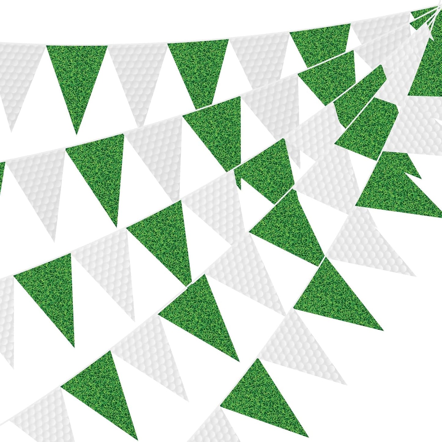 Jetec 5 Pcs 49 ft Golf Party Decorations Pennant Banner Theme Triangle Flags Garland Bunting Banner for Fans Outdoor Indoor Home Sport Birthday Party Decorations Supplies