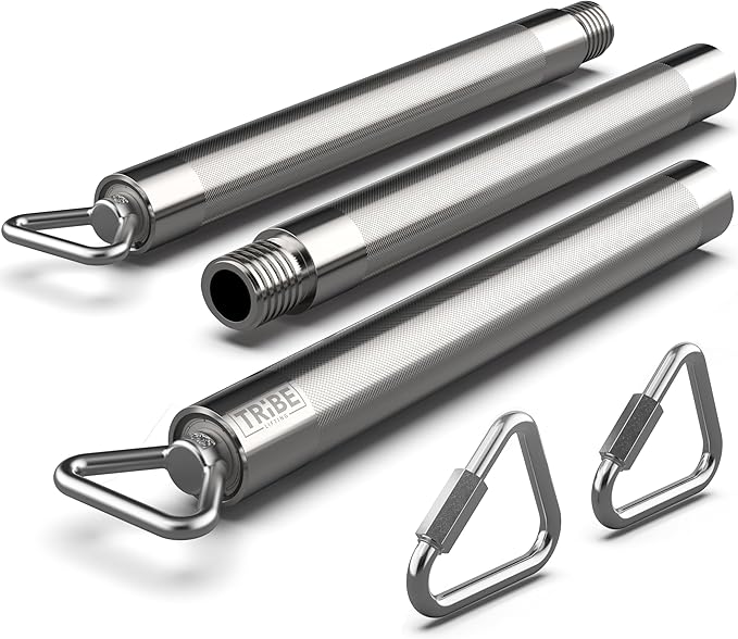 Heavy Duty Steel Resistance Bar for Bands - Adjustable from 39" to 27" - Dual Cable Machine Attachment for Working Out