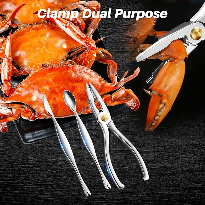 Seafood Tools （Exquisite 3-piece set) Lobster Crackers and crab crackers apply to lobster ，crab，crab legs，king crab legs，nut