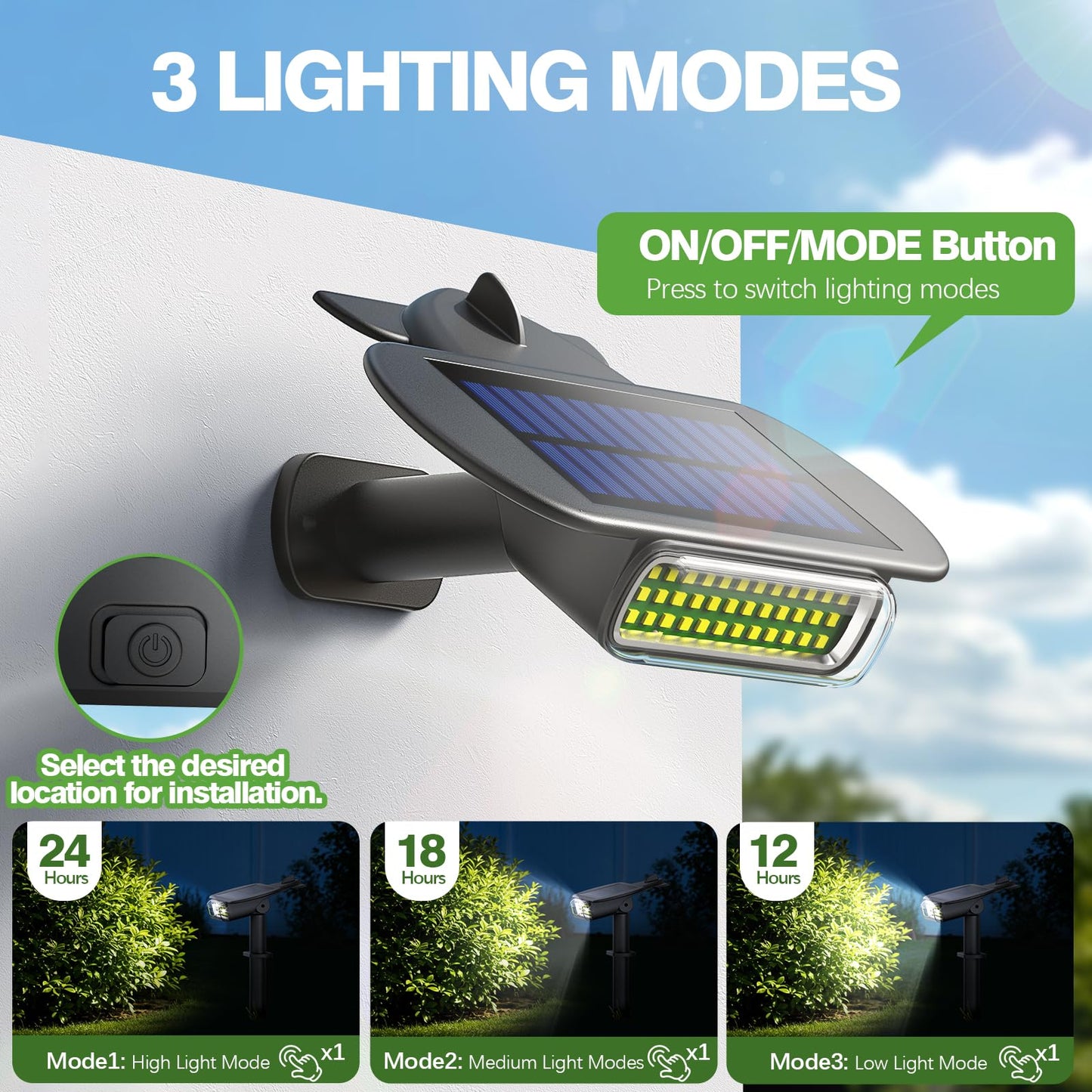 Latband 2025 Upgraded Solar Lights Outdoor Waterproof Ip68  36 Leds 3 Lighting Modes Solar Spot Lights Outdoor Yard Garden Landscape Pathway With Auto On/Off For Driveway Porch 4 Pack (Cool White)