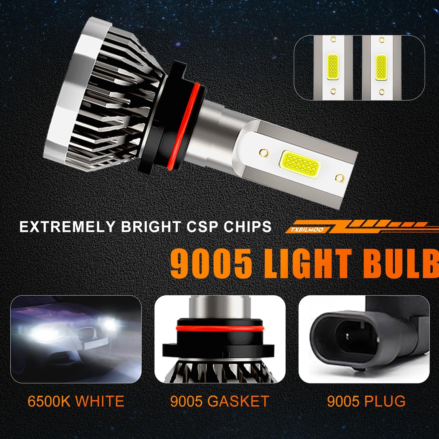 Txbilmoo Compatible For Toyota Highlander 2014-2019 9005 H11 High/Low Beam H11 Fog Light Bulbs Pulg And Play Ip68 Pack Of 6