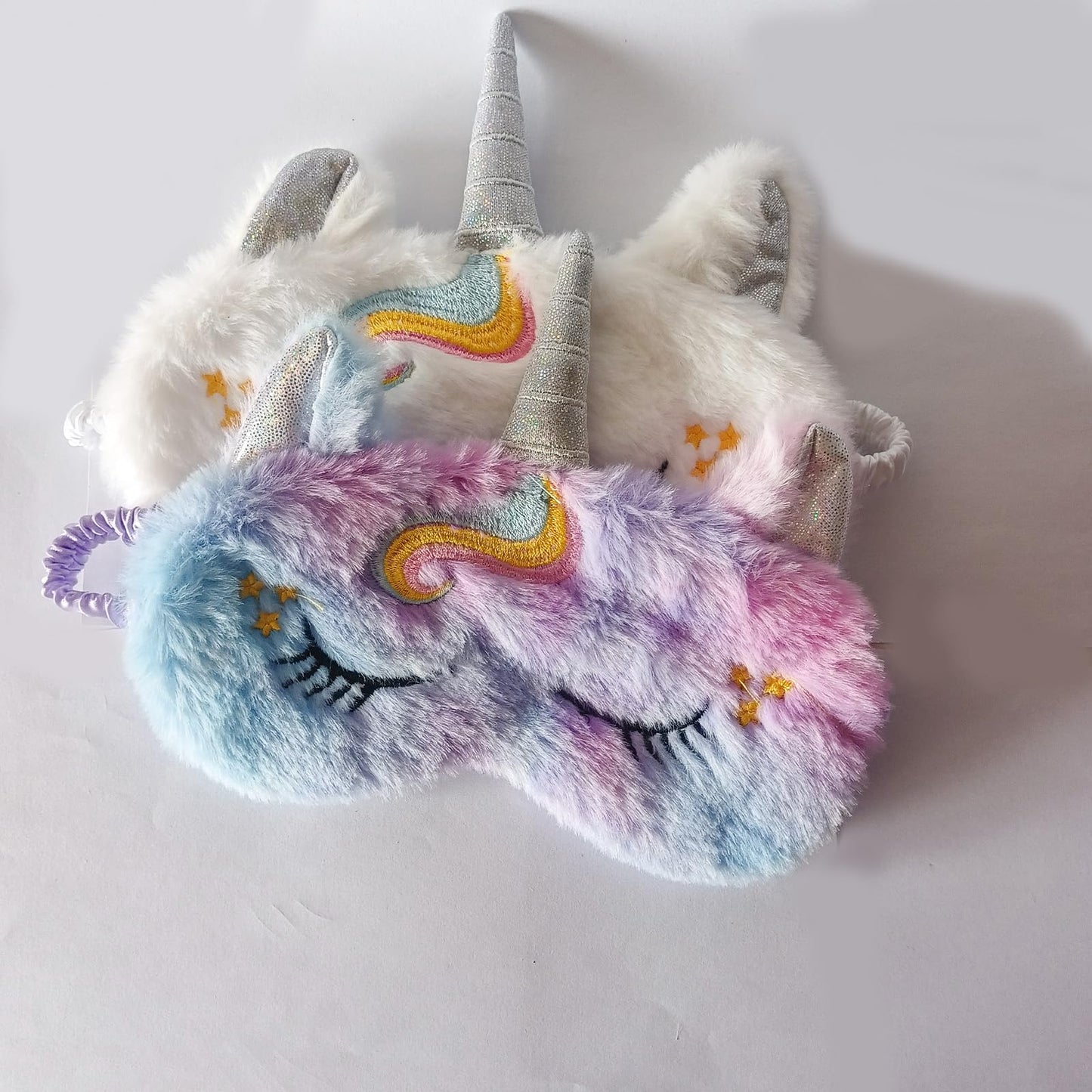 Cute Animal Sleeping Mask Soft Plush Blindfold Cute Rabbit Panda Koala Eye Cover Eyeshade for Kids Teens Girls Women (Purple Horse)