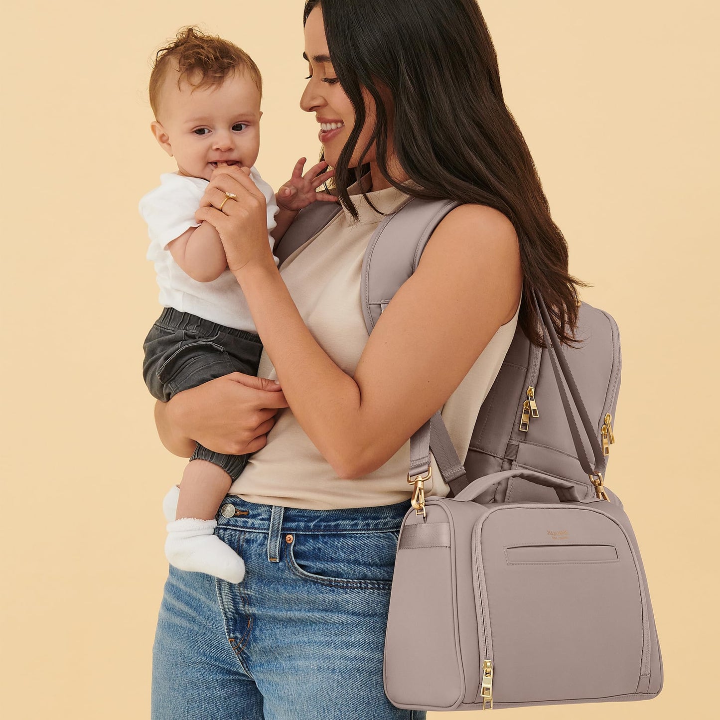 JuJuBe New Insulated Bottle Bag, Breastmilk Storage Bag for Baby Bottles, Insulated Waterproof Lunch Bag or Cooler Bag for Nursing, Milk, Food, Baby Formula, Snacks, Daycare, Taupe, Mother's Day Gift