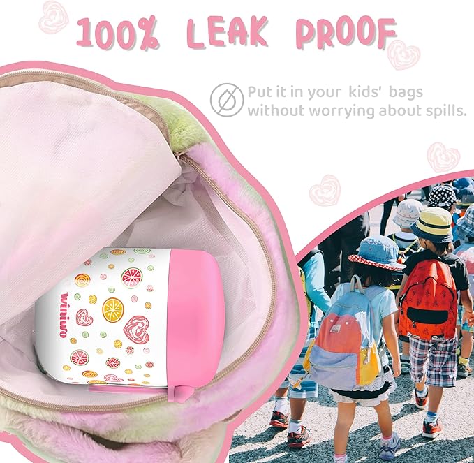 12oz Insulated Food Jar for Kids, Easy Carry, Wide Mouth, Thermos for Hot Food, Soup, Salad, Sandwich, School Lunches (Red-Candy)