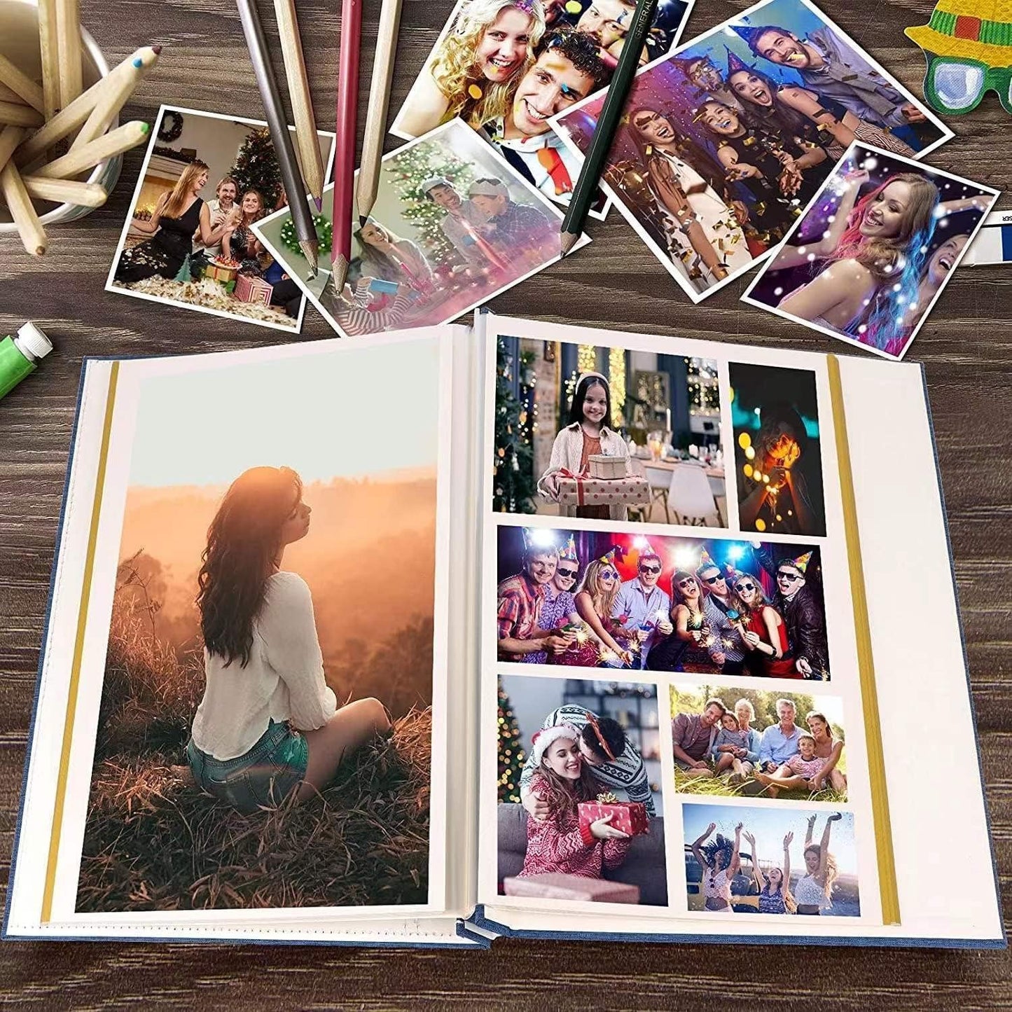Large Adventure Book Photo Album Magnetic,13"x11.5",DIY,Handmade for Anniversary,Family Memories Accommodates 3x5 to 8x10 Photos Inspired by 'Up',Perfect for Couples,Friend,Travel Memories(Leather)
