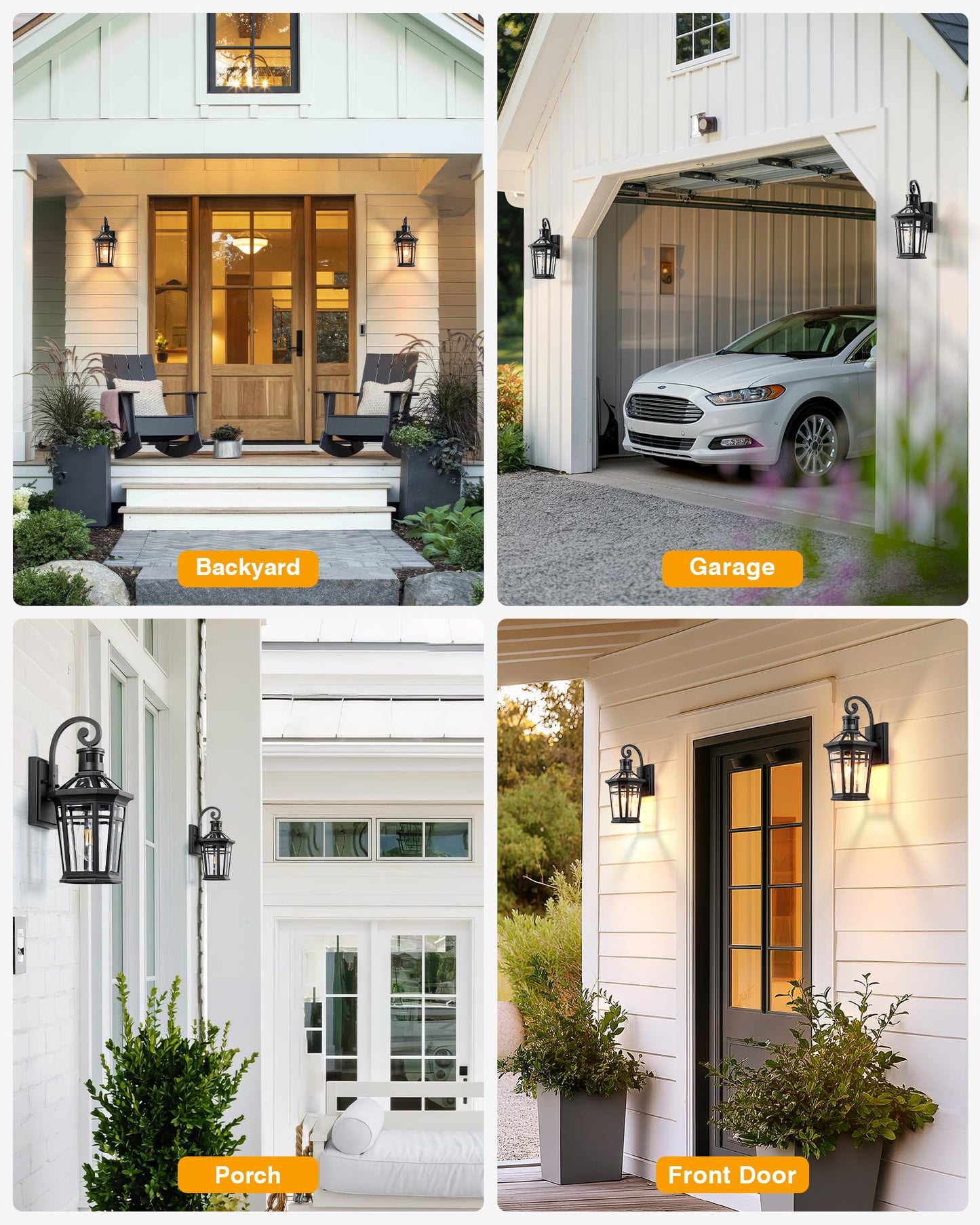 Opaxis Motion Sensor Outdoor Wall Lights  Black Dusk To Dawn Porch Light Wall Mount  Exterior Lighting Fixtures  Outdoor Wall Sconce Lantern With Adjustable Sensor Range  Coach Lights For Garage Patio