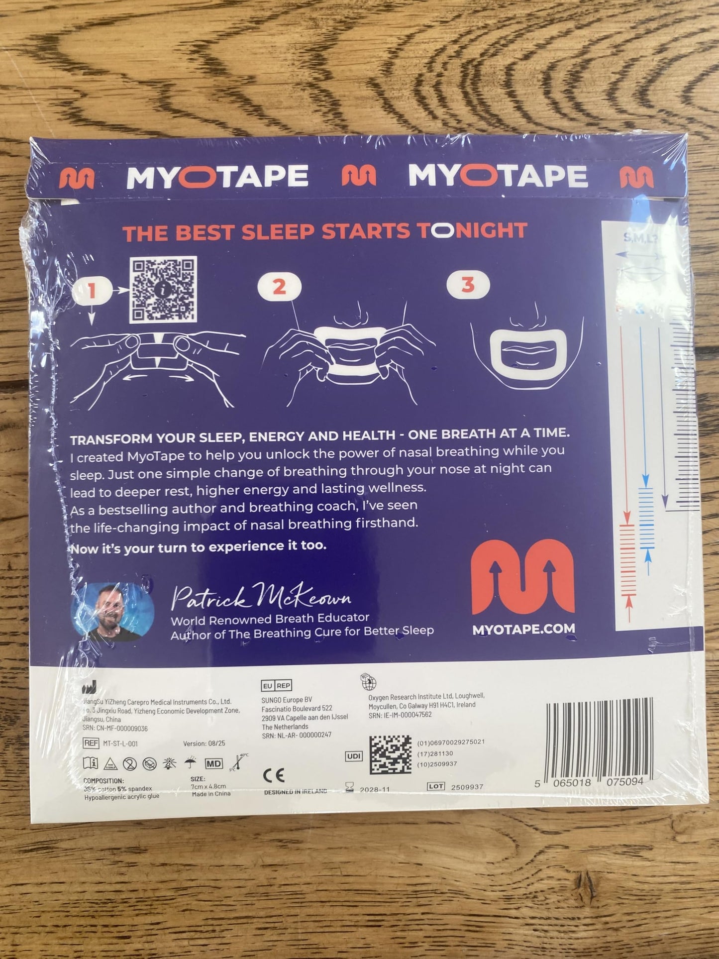 MyoTape - Sleep Tape 30 Nights Supply - Reduce Snoring - Improve Your Sleep - Promote Nasal Breathing - Comfortable & Gentle On Skin - Large