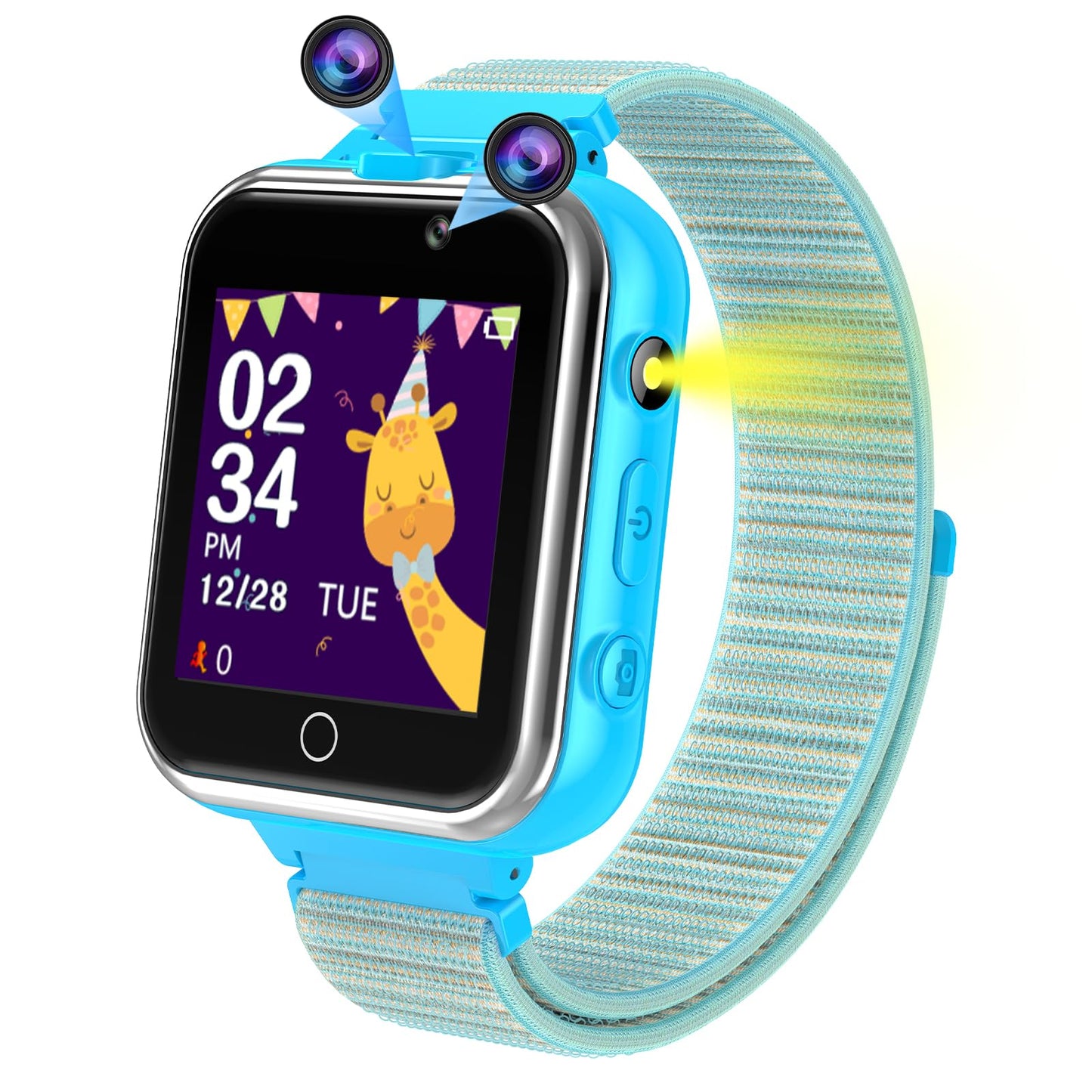 Pthtechus Smart Watch For Kids With Mp3 Music Double Cameras Video Player 24 Of Games Recorder Pedometer Alarm Clock Calculator